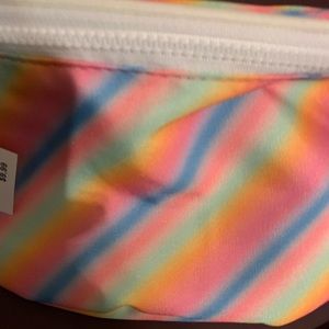 Large striped Fanny pack with white belt